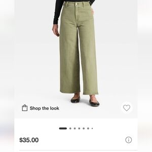 Universal Thread Olive Wide Leg Sailor Jeans